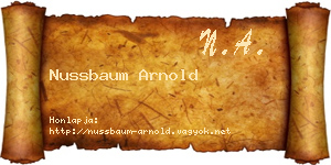 Nussbaum Arnold névjegykártya